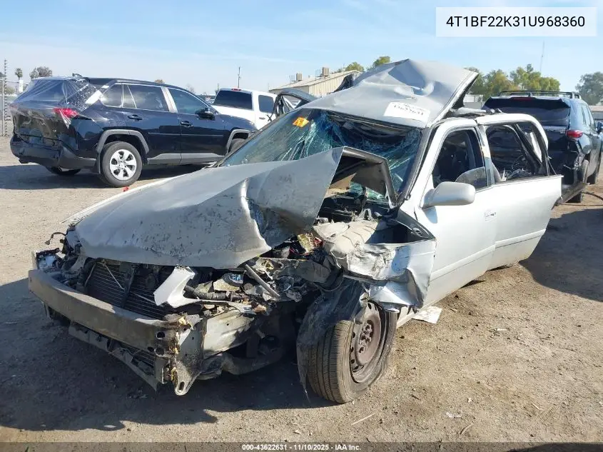 4T1BF22K31U968360 2001 Toyota Camry Le V6