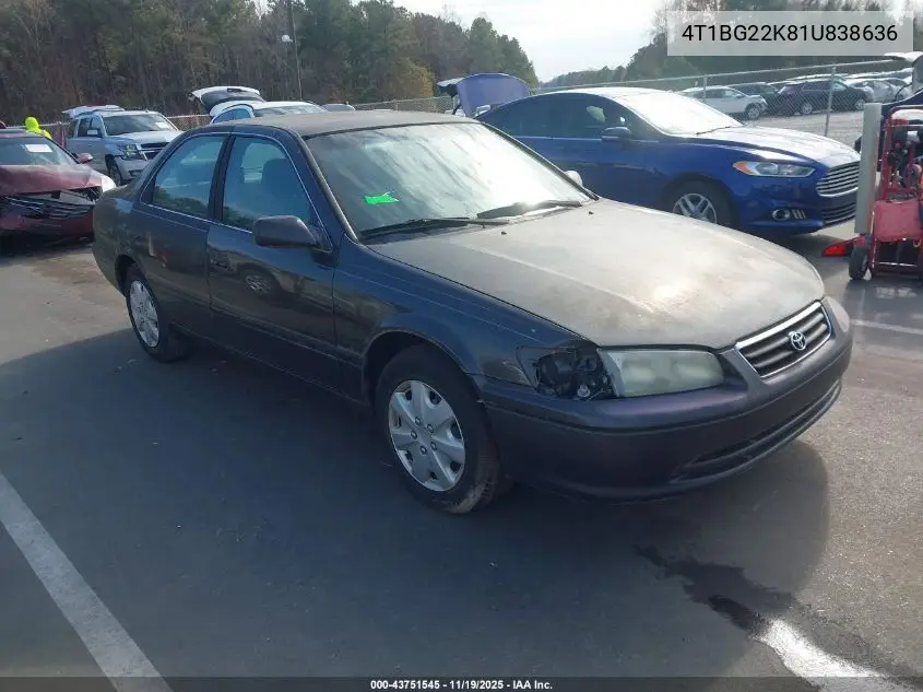 4T1BG22K81U838636 2001 Toyota Camry Ce