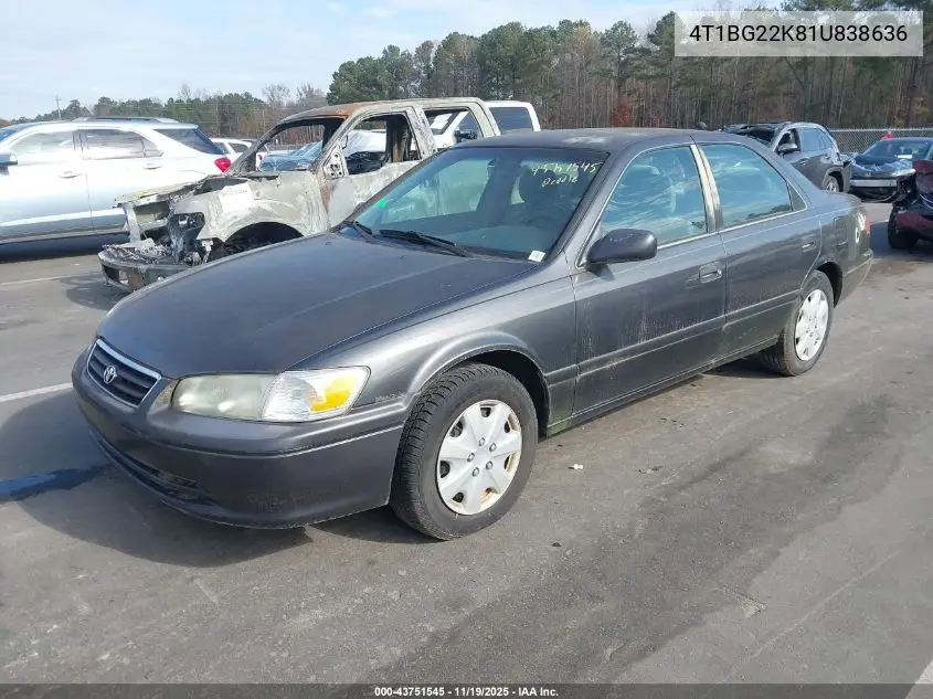 4T1BG22K81U838636 2001 Toyota Camry Ce