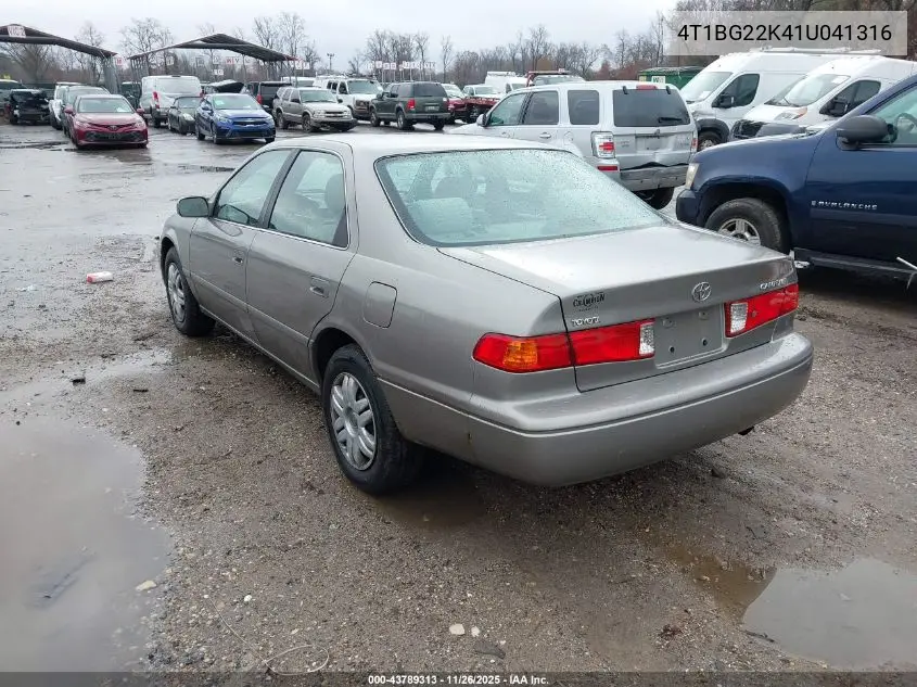 4T1BG22K41U041316 2001 Toyota Camry Ce/Le/Xle