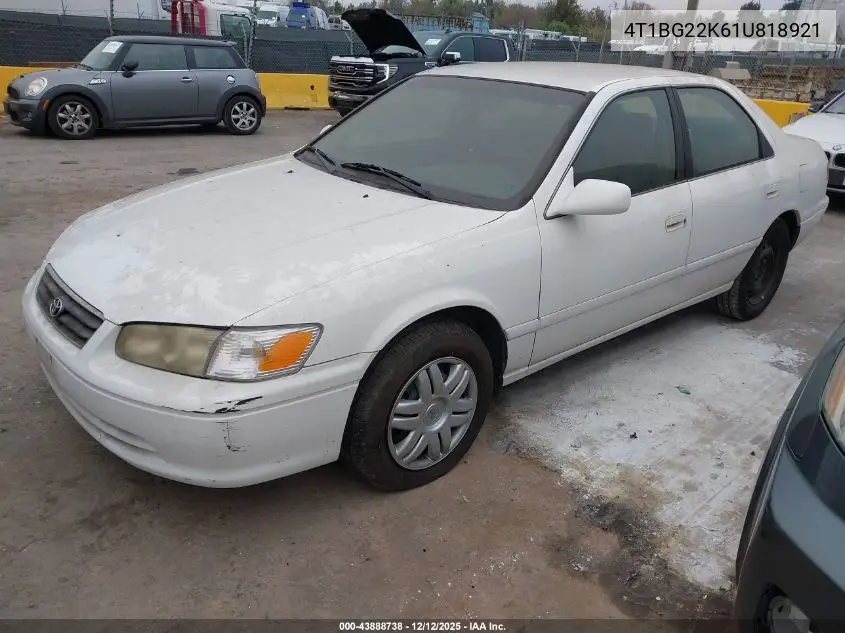 4T1BG22K61U818921 2001 Toyota Camry Le