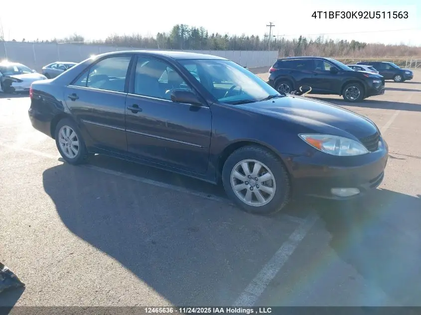 4T1BF30K92U511563 2002 Toyota Camry Xle V6