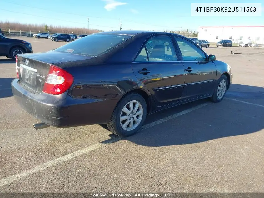 4T1BF30K92U511563 2002 Toyota Camry Xle V6