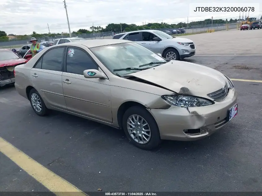 JTDBE32K320006078 2002 Toyota Camry Le/Xle