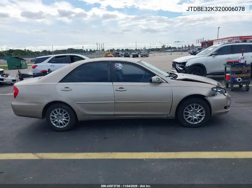 JTDBE32K320006078 2002 Toyota Camry Le/Xle