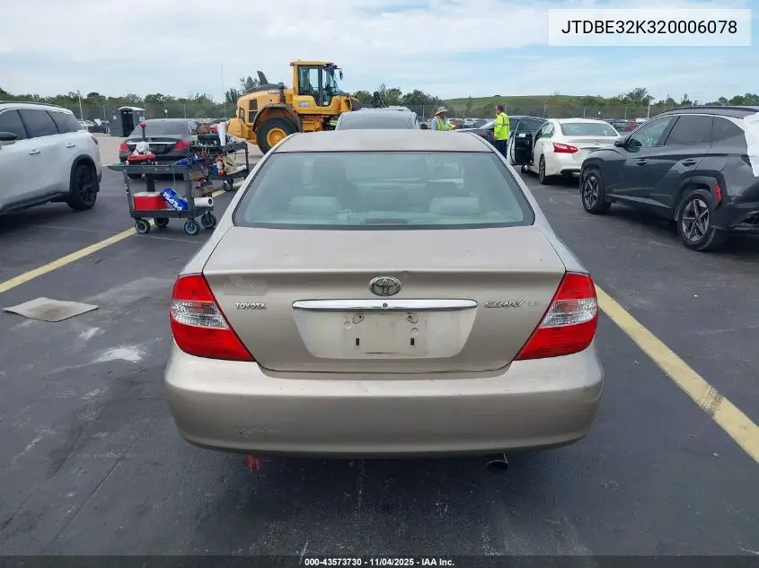 JTDBE32K320006078 2002 Toyota Camry Le/Xle