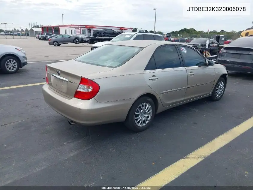 JTDBE32K320006078 2002 Toyota Camry Le/Xle