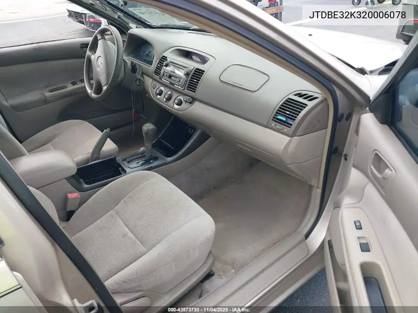 JTDBE32K320006078 2002 Toyota Camry Le/Xle