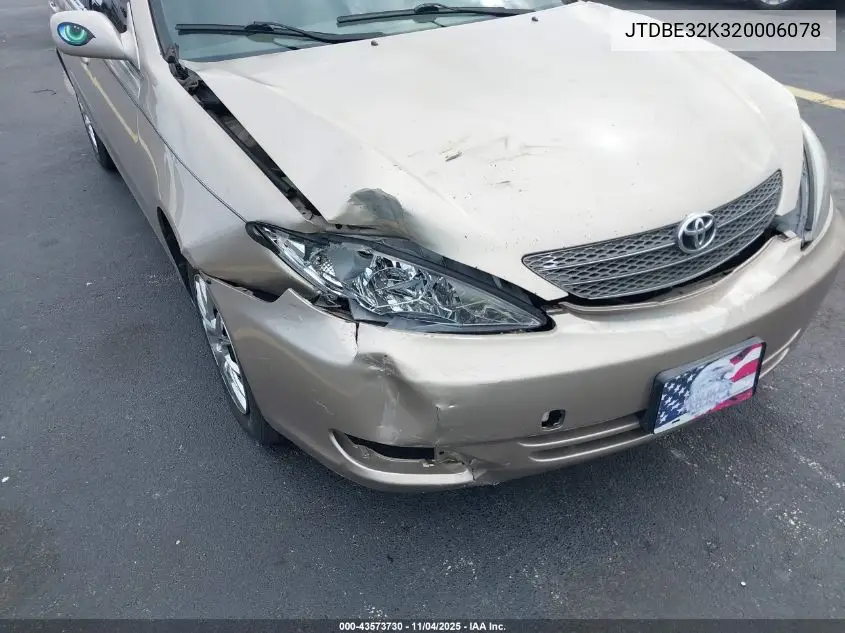 JTDBE32K320006078 2002 Toyota Camry Le/Xle