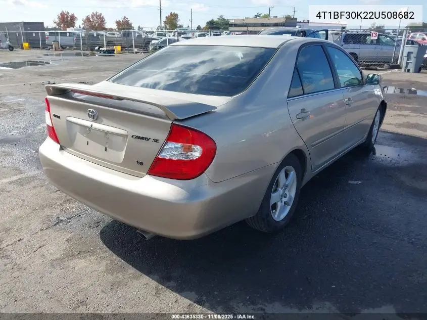 4T1BF30K22U508682 2002 Toyota Camry Se V6