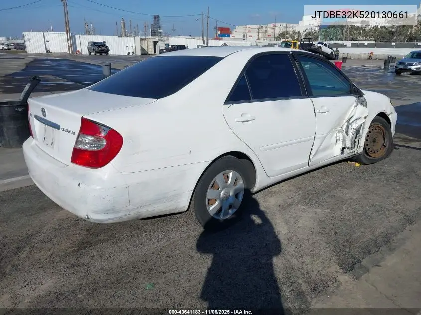 JTDBE32K520130661 2002 Toyota Camry Le