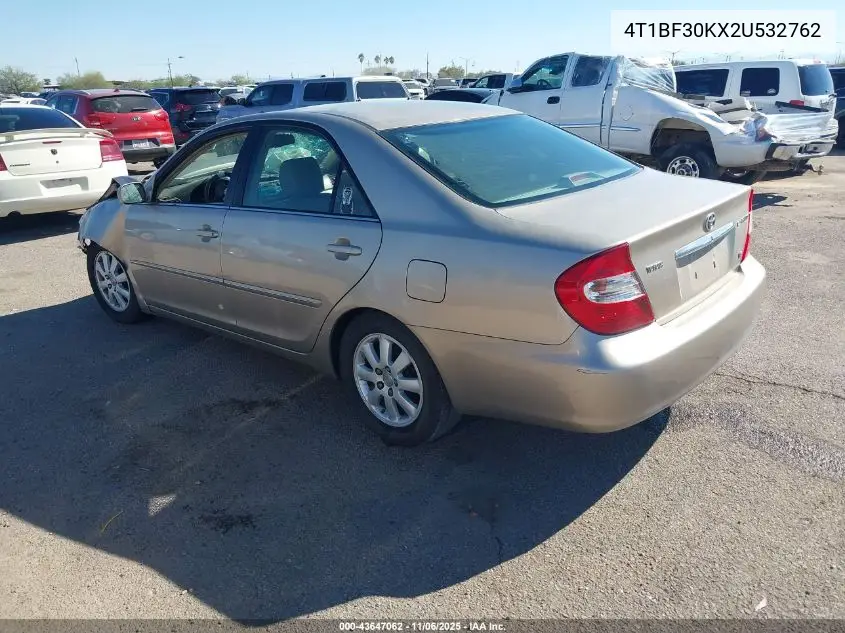 4T1BF30KX2U532762 2002 Toyota Camry Xle V6