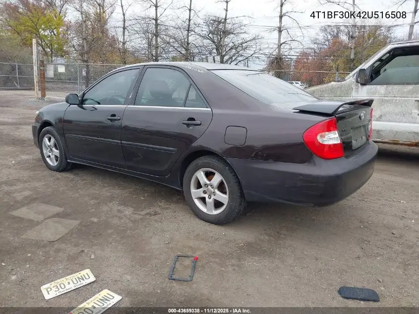 4T1BF30K42U516508 2002 Toyota Camry Se V6