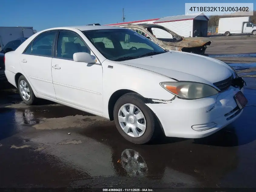4T1BE32K12U063402 2002 Toyota Camry Le