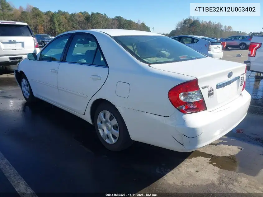 4T1BE32K12U063402 2002 Toyota Camry Le