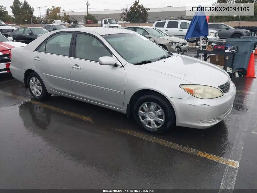 JTDBE32KX20094109 2002 Toyota Camry Le/Xle