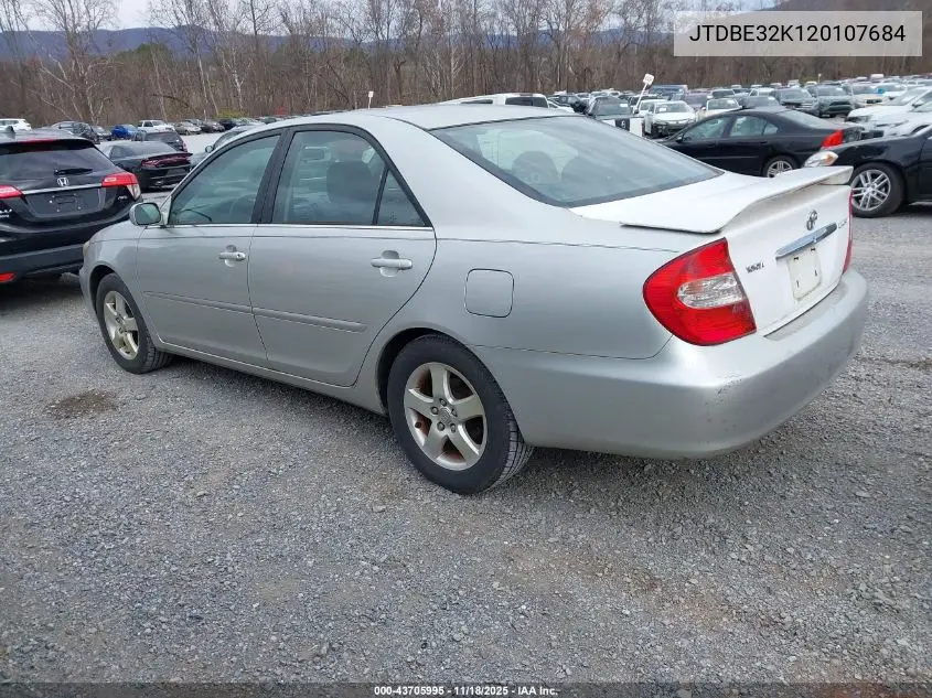 JTDBE32K120107684 2002 Toyota Camry Se