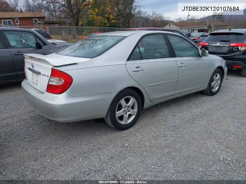 JTDBE32K120107684 2002 Toyota Camry Se