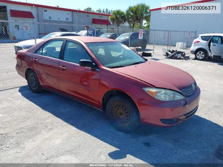 JTDBE32K120006371 2002 Toyota Camry Le