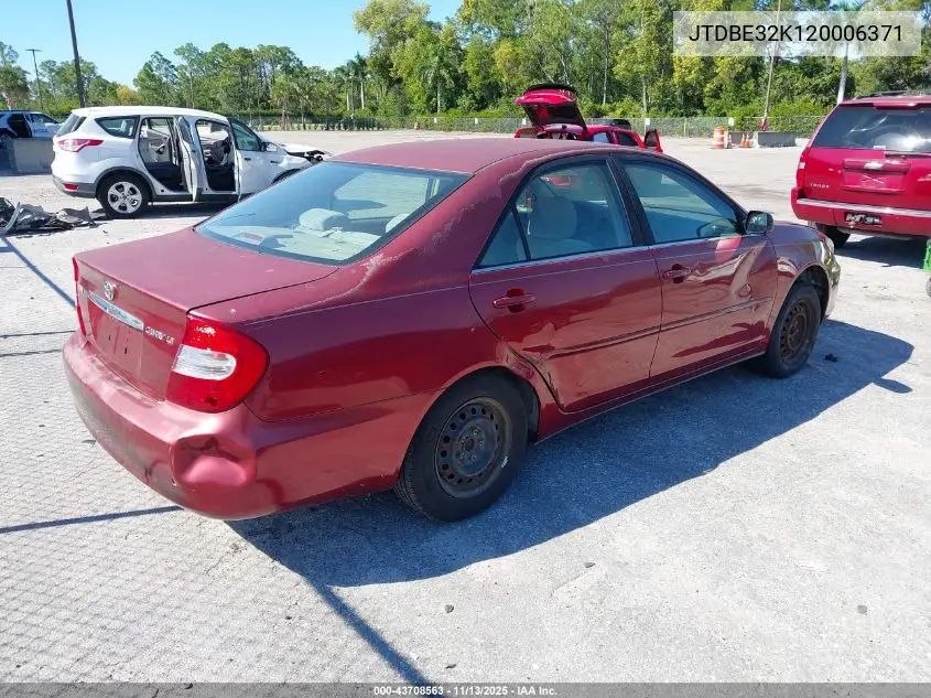 JTDBE32K120006371 2002 Toyota Camry Le