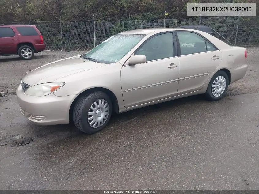 4T1BE32KX2U038000 2002 Toyota Camry Xle