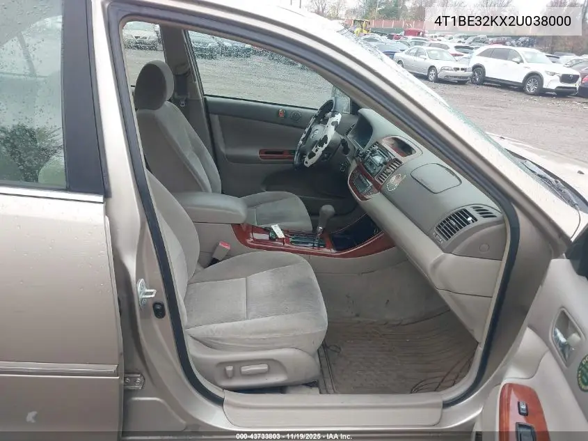 4T1BE32KX2U038000 2002 Toyota Camry Xle