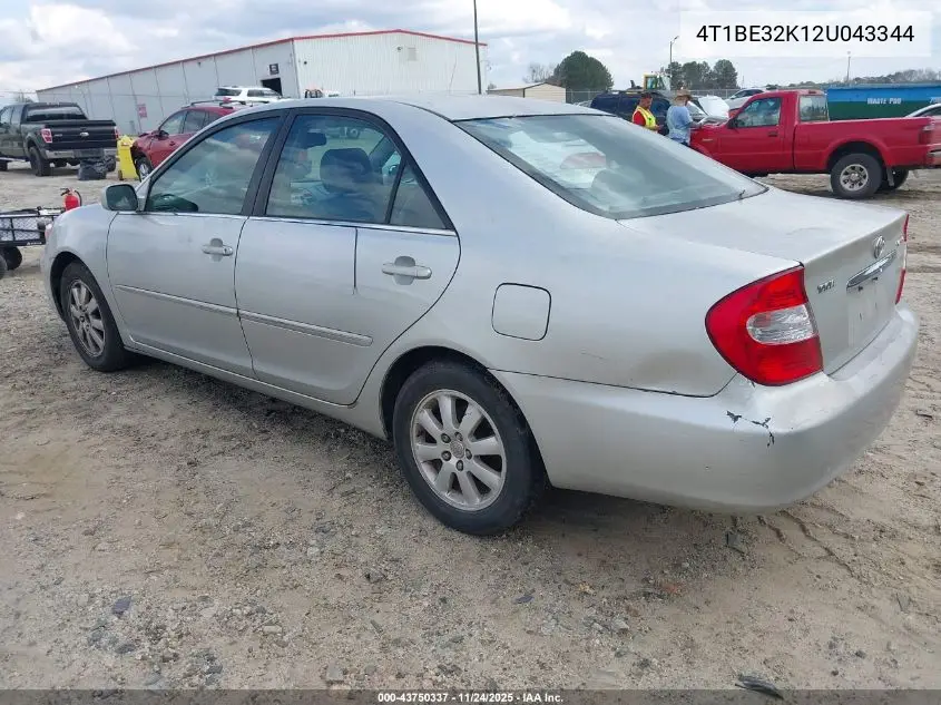 4T1BE32K12U043344 2002 Toyota Camry Xle