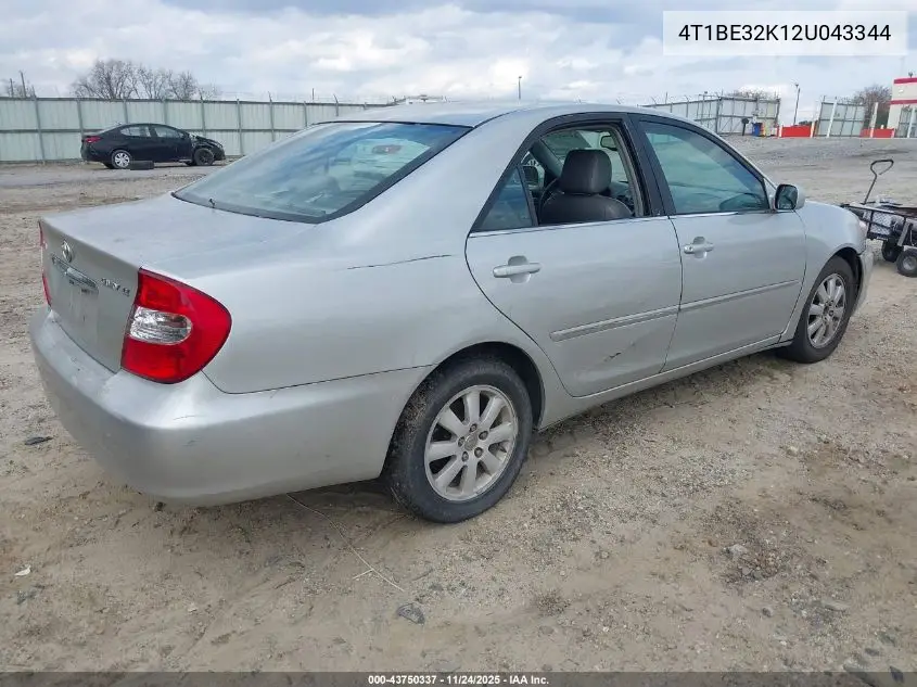 4T1BE32K12U043344 2002 Toyota Camry Xle