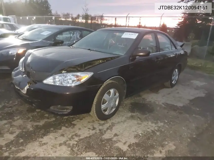 JTDBE32K120094161 2002 Toyota Camry Le