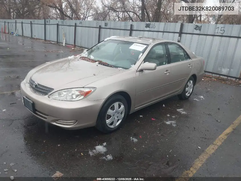 JTDBE32K820089703 2002 Toyota Camry Le