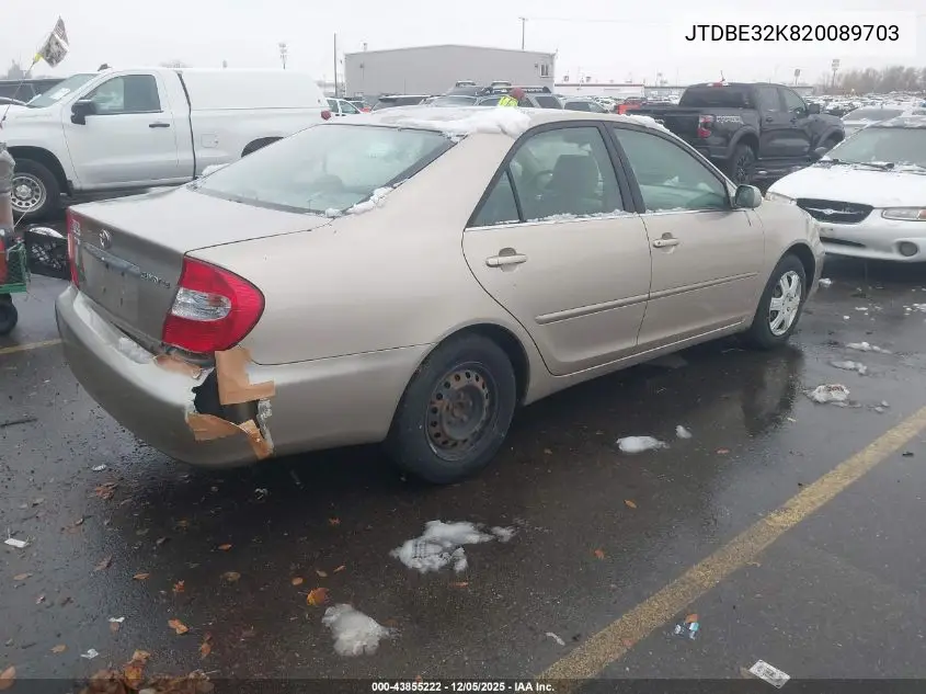 JTDBE32K820089703 2002 Toyota Camry Le