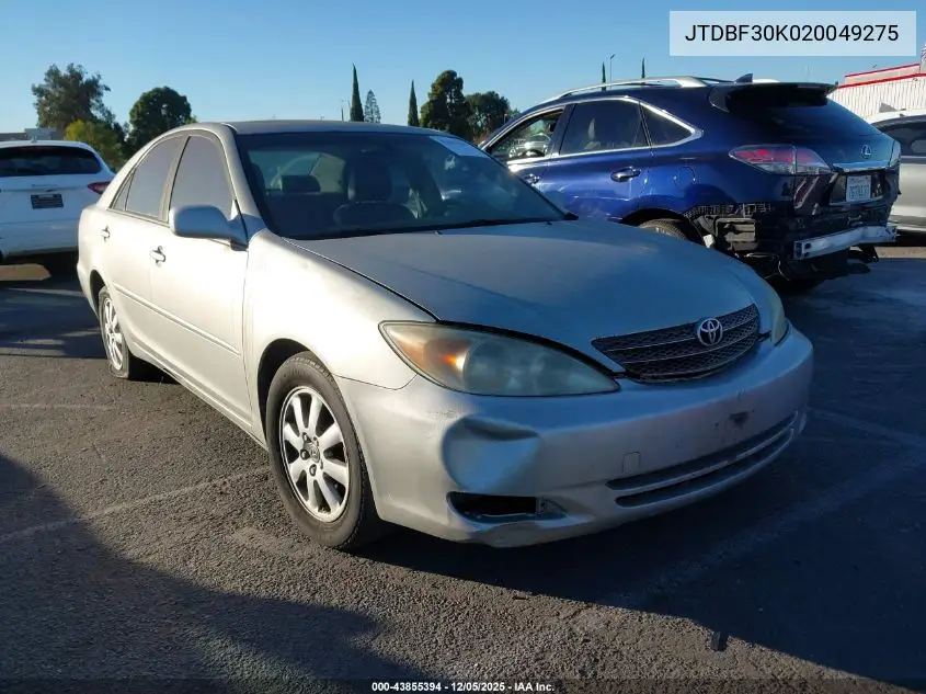 JTDBF30K020049275 2002 Toyota Camry Xle V6