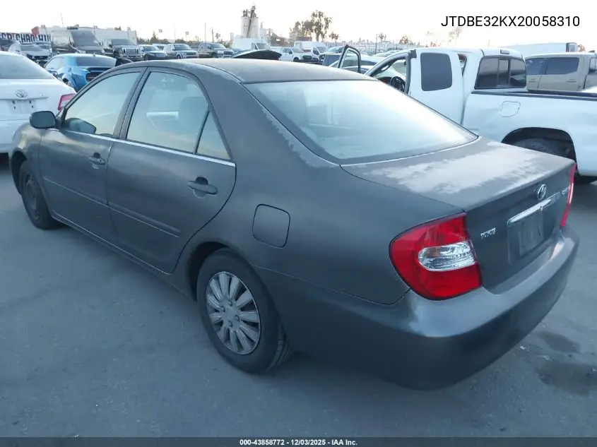 JTDBE32KX20058310 2002 Toyota Camry Le