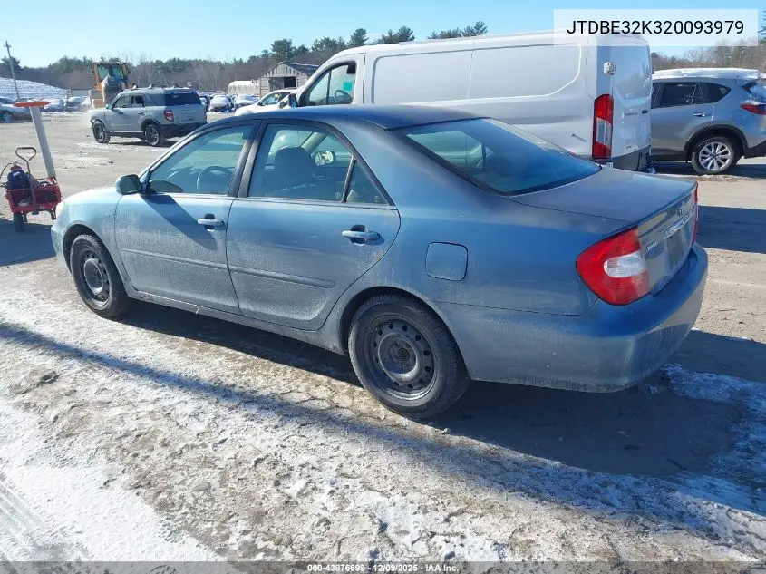 JTDBE32K320093979 2002 Toyota Camry Le