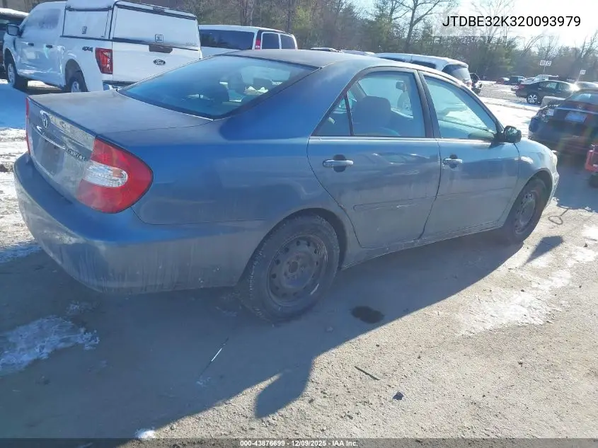JTDBE32K320093979 2002 Toyota Camry Le