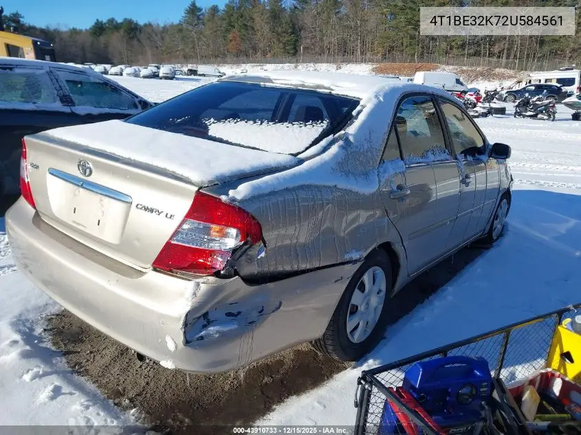 4T1BE32K72U584561 2002 Toyota Camry Le