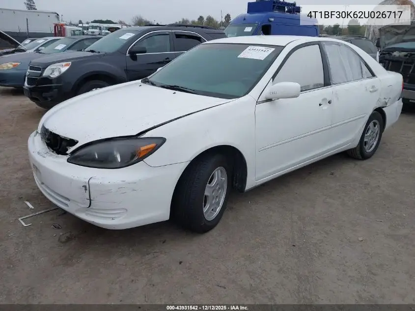 4T1BF30K62U026717 2002 Toyota Camry Le V6