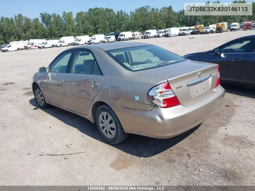 JTDBE32K830146113 2003 Toyota Camry Le/Xle