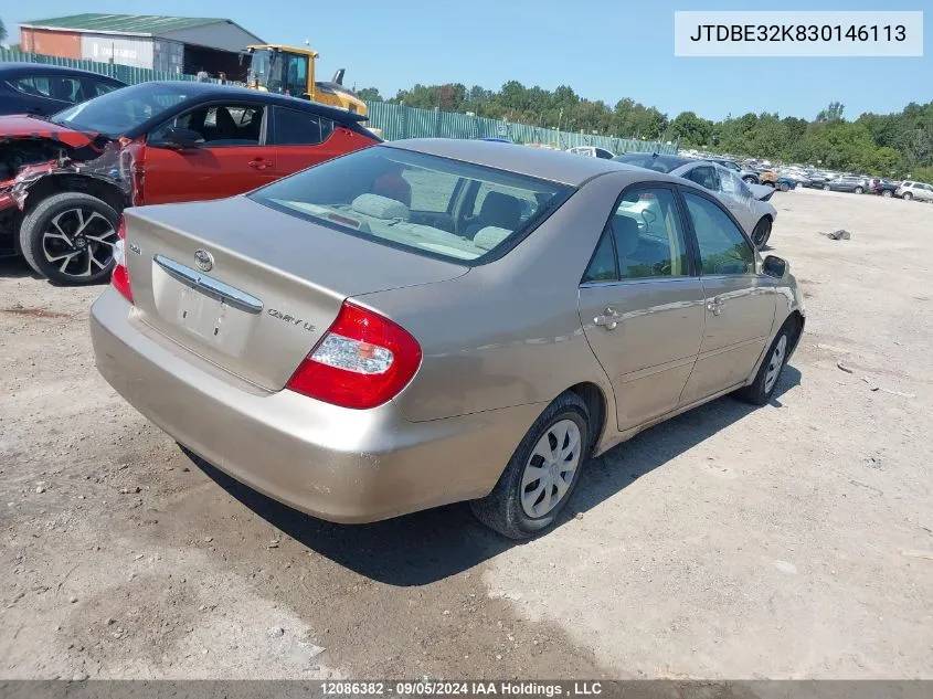 JTDBE32K830146113 2003 Toyota Camry Le/Xle