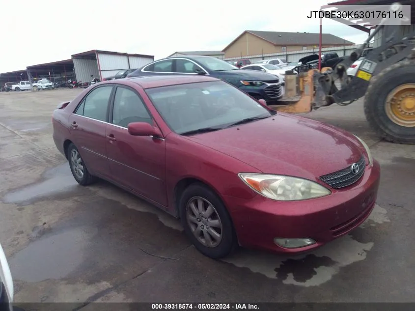 JTDBE30K630176116 2003 Toyota Camry Xle