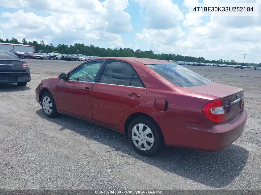 4T1BE30K33U252184 2003 Toyota Camry Le