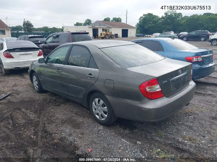 4T1BE32K03U675513 2003 Toyota Camry Le/Se/Xle