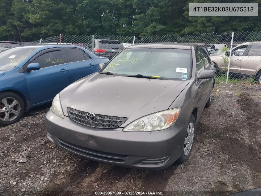 4T1BE32K03U675513 2003 Toyota Camry Le/Se/Xle