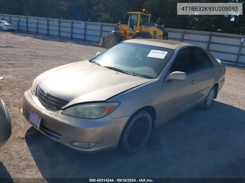 4T1BE32K93U205092 2003 Toyota Camry Xle