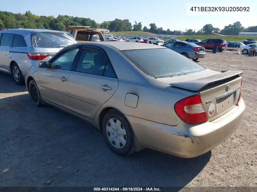 4T1BE32K93U205092 2003 Toyota Camry Xle