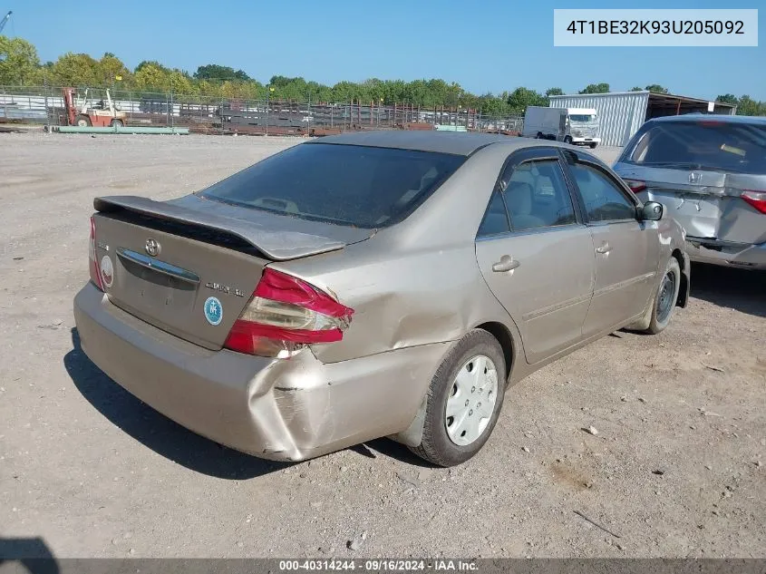 4T1BE32K93U205092 2003 Toyota Camry Xle