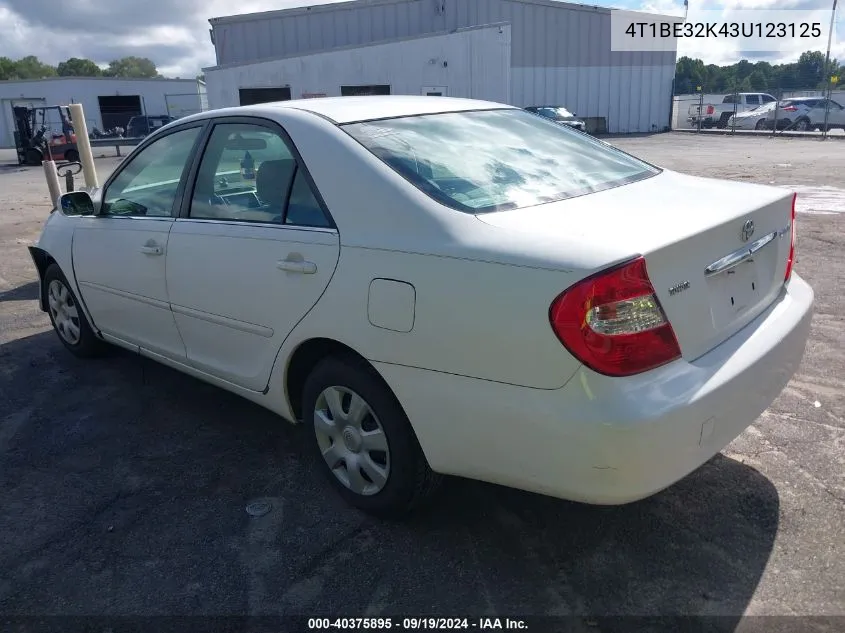 4T1BE32K43U123125 2003 Toyota Camry Le