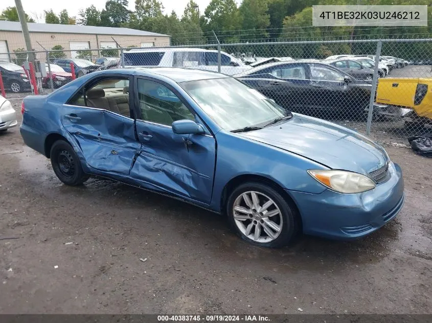 4T1BE32K03U246212 2003 Toyota Camry Le