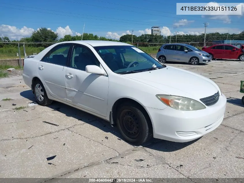 4T1BE32K33U151126 2003 Toyota Camry Le