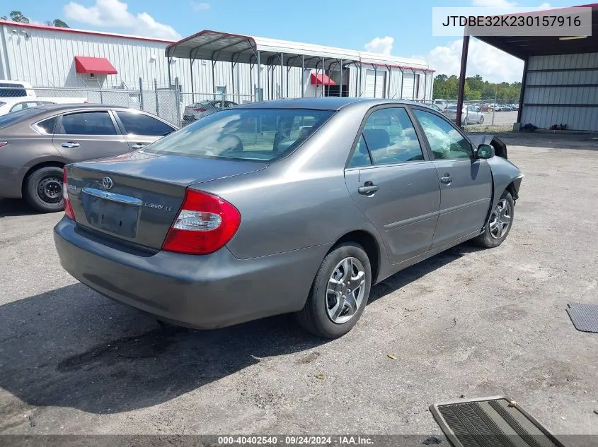 JTDBE32K230157916 2003 Toyota Camry Le/Xle